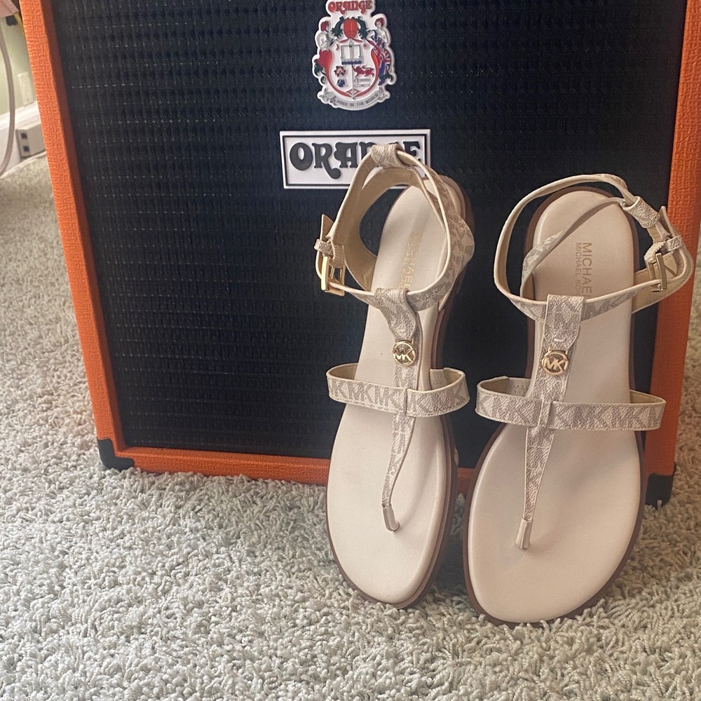 Michael Kors Snake Print logo strappy Sandals